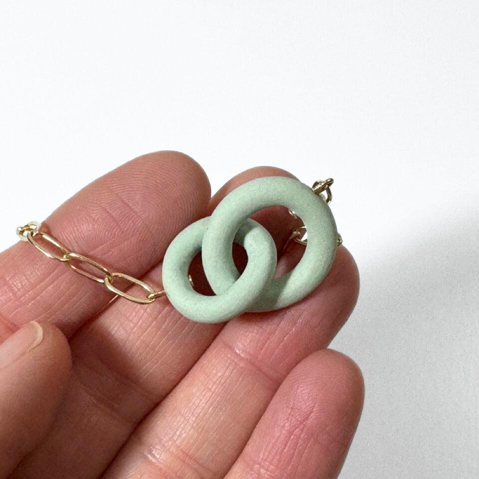 Coil Link Bracelet - Mint/Gold