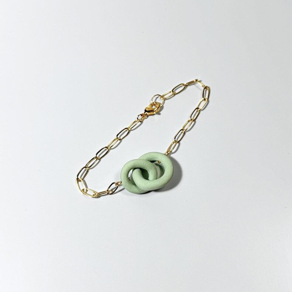 Coil Link Bracelet - Mint/Gold