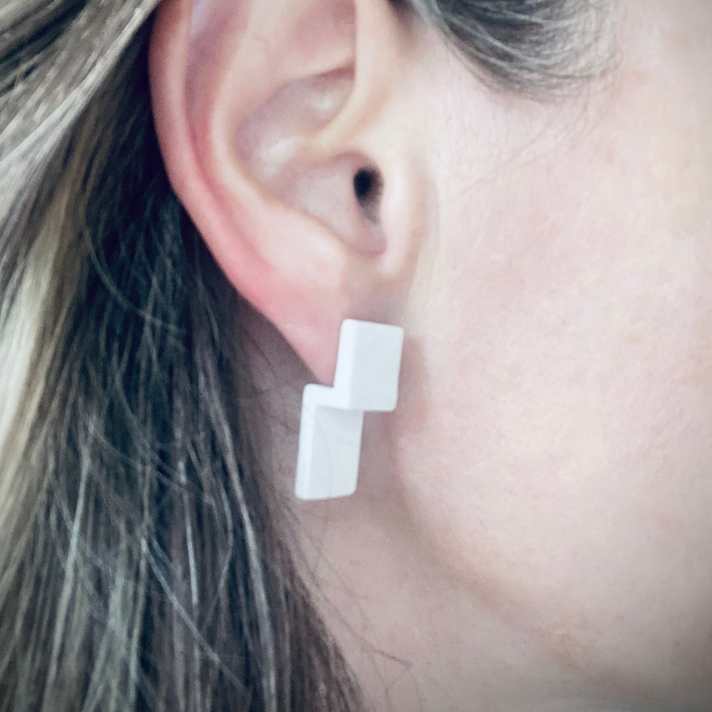 Step Post Earrings - Sand Yellow