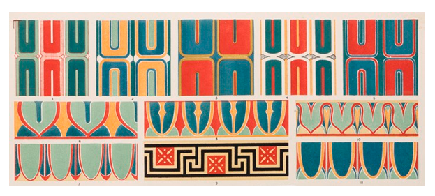 The Grammar of Ornament, Owen Jones. Greek Plate illustration, Greek No 8, Plate XXII. https://www.nms.ac.uk/explore-our-collections/stories/art-and-design/grammar-of-ornament/ 