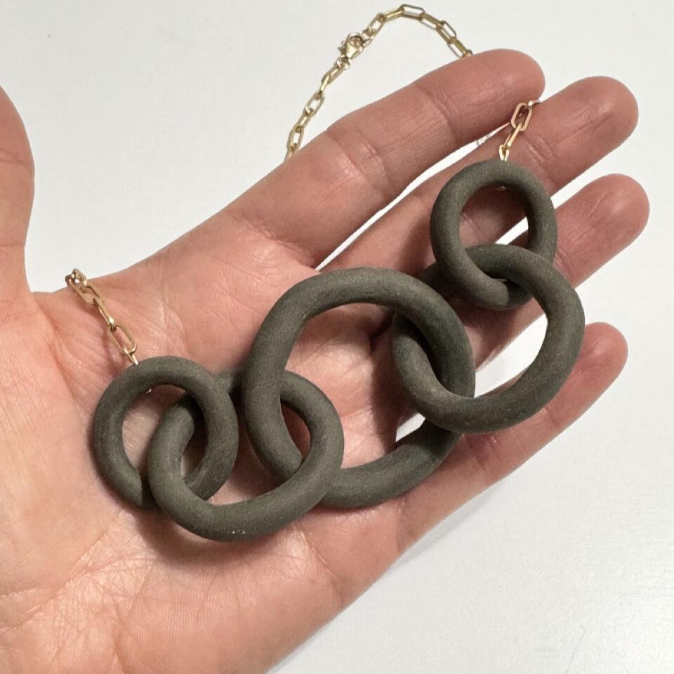 Coil Link Necklace - Matte Black