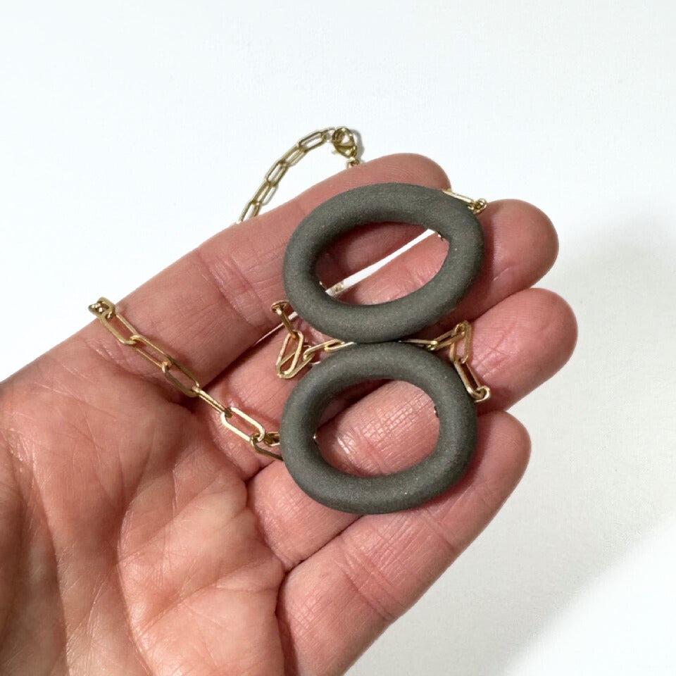 Float Link Necklace - Matte Black