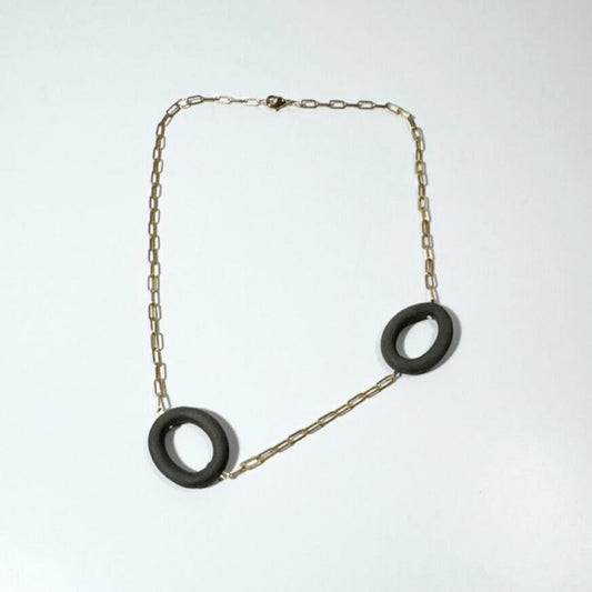 Float Link Necklace - Matte Black