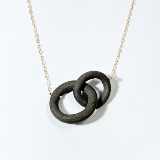 Coil Link Necklace - Black