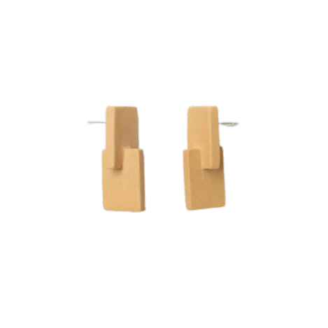 Intersect Post Earrings - Sand Yellow