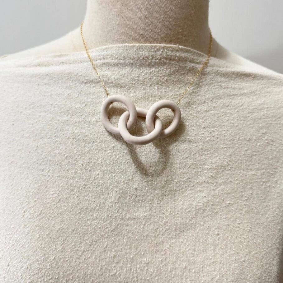 Coil Link Necklace - White