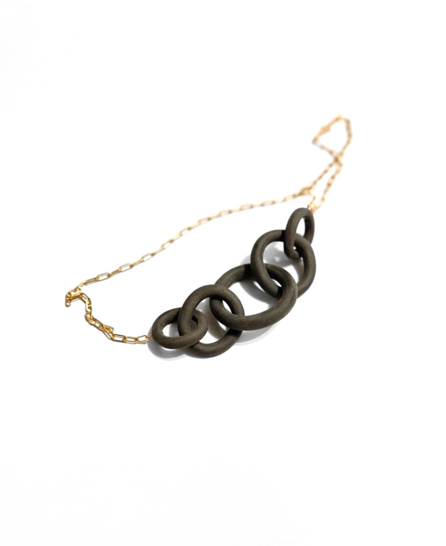 Coil Link Necklace - Matte Black