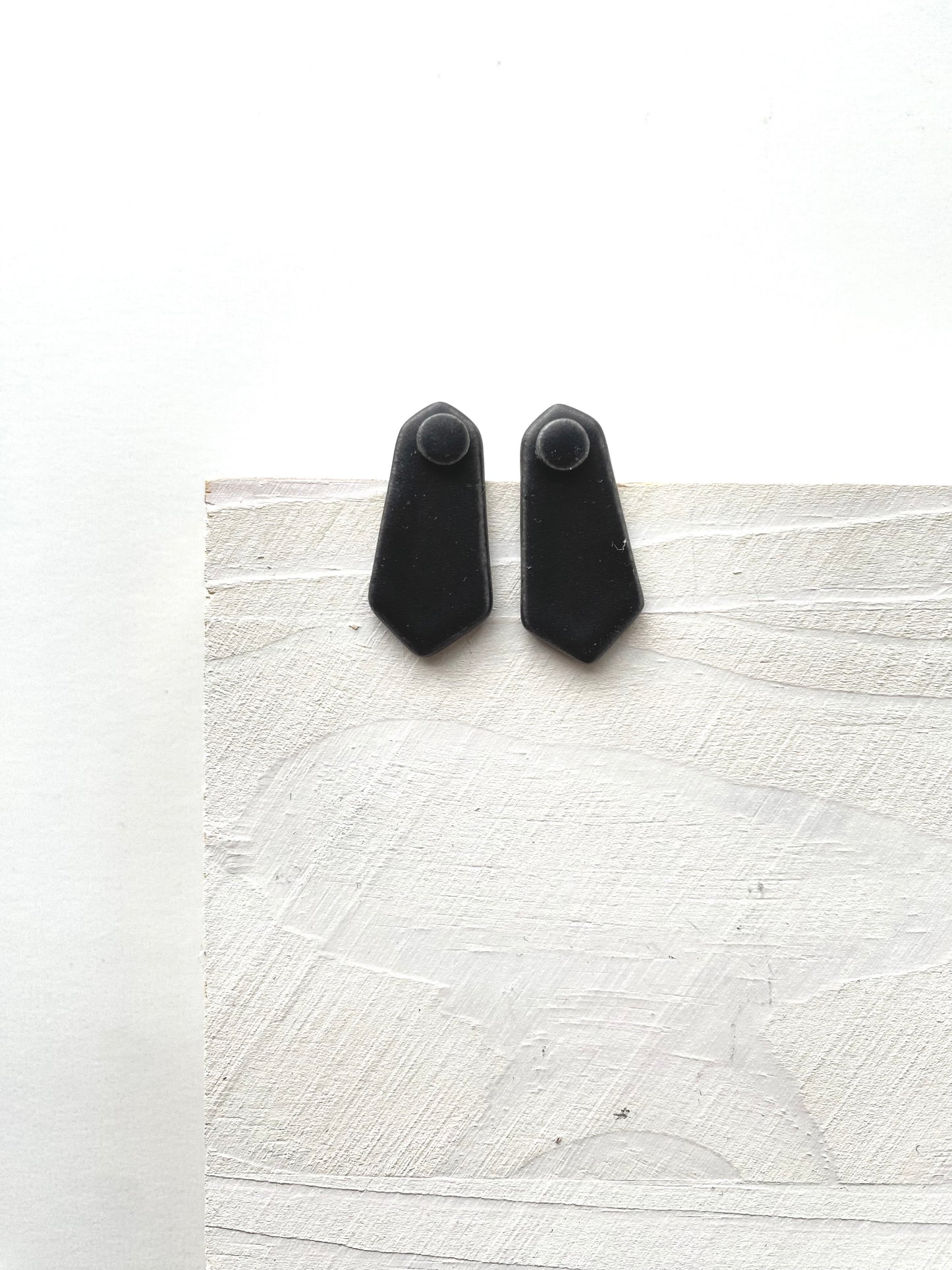Stella Post/Jacket Earrings - Matte Black