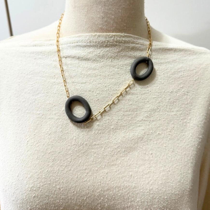 Float Link Necklace - Matte Black