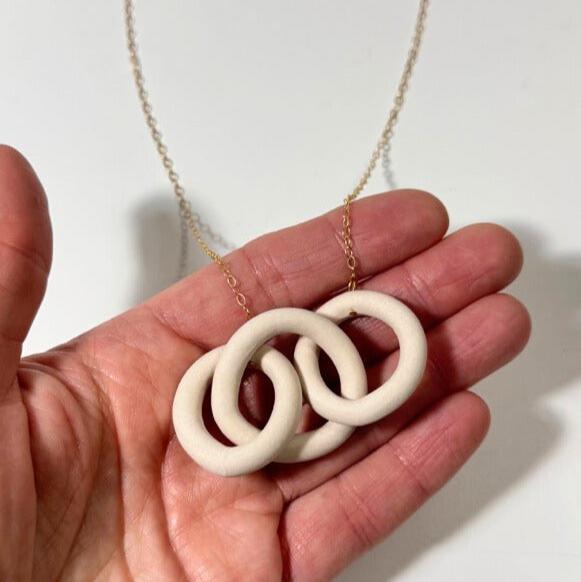 Coil Link Necklace - White