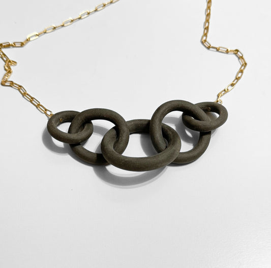 Coil Link Necklace - Matte Black