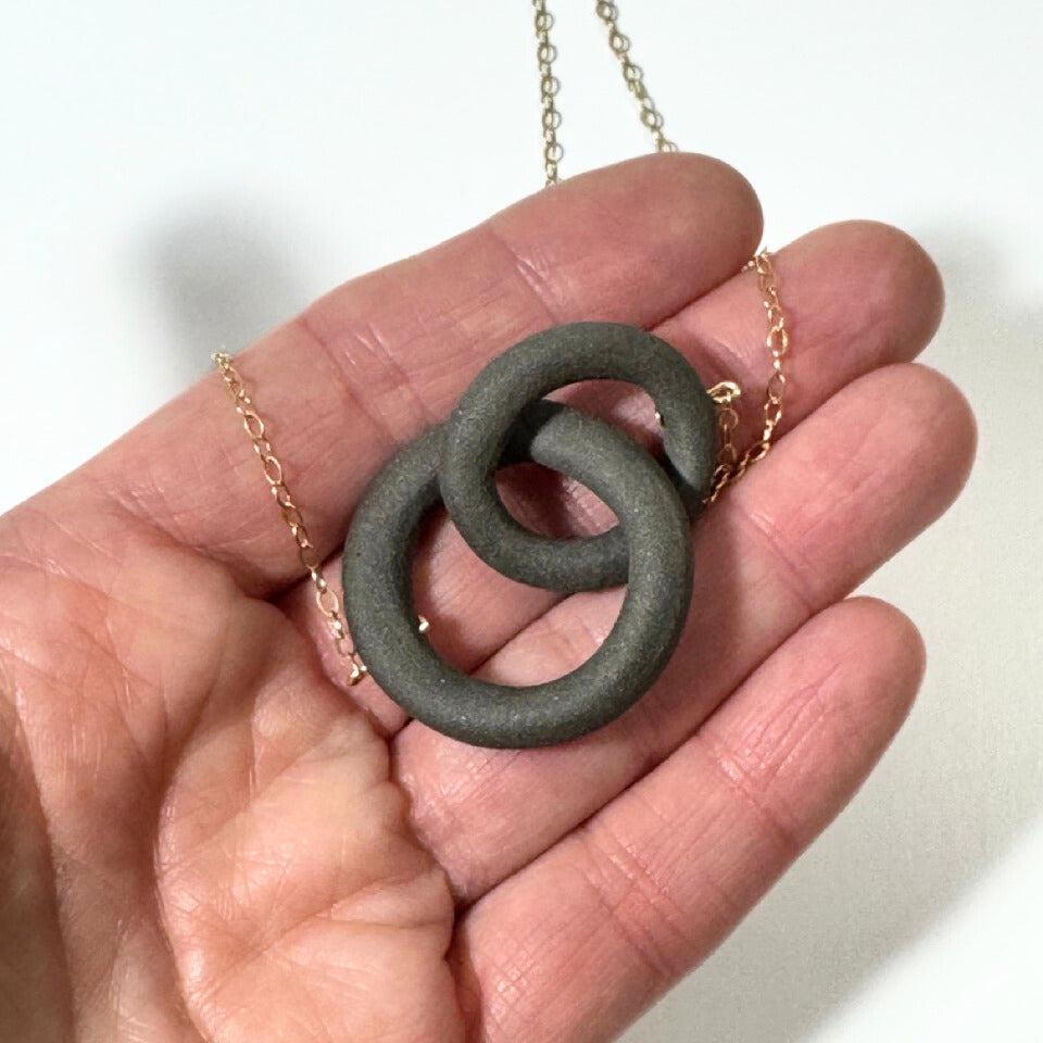 Coil Link Necklace - Black