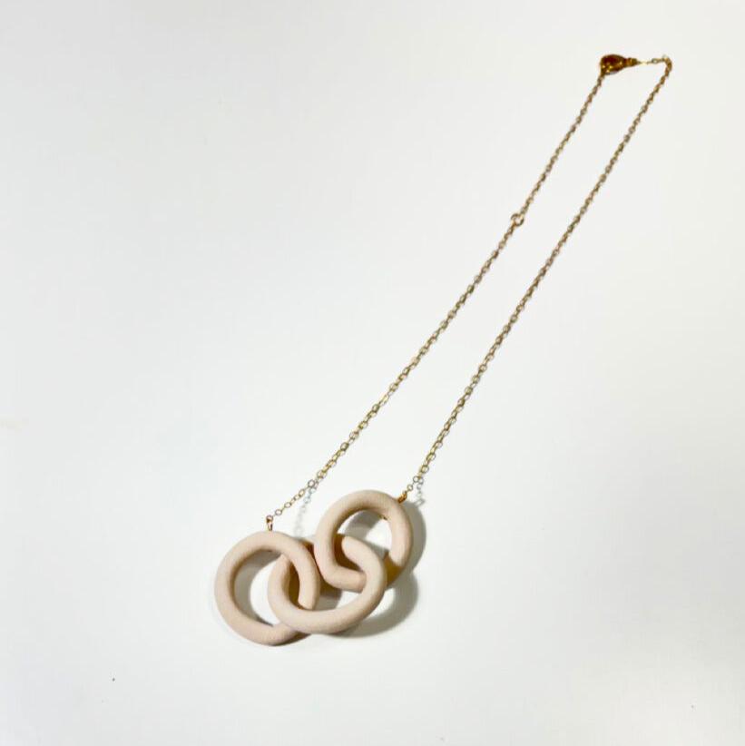 Coil Link Necklace - White