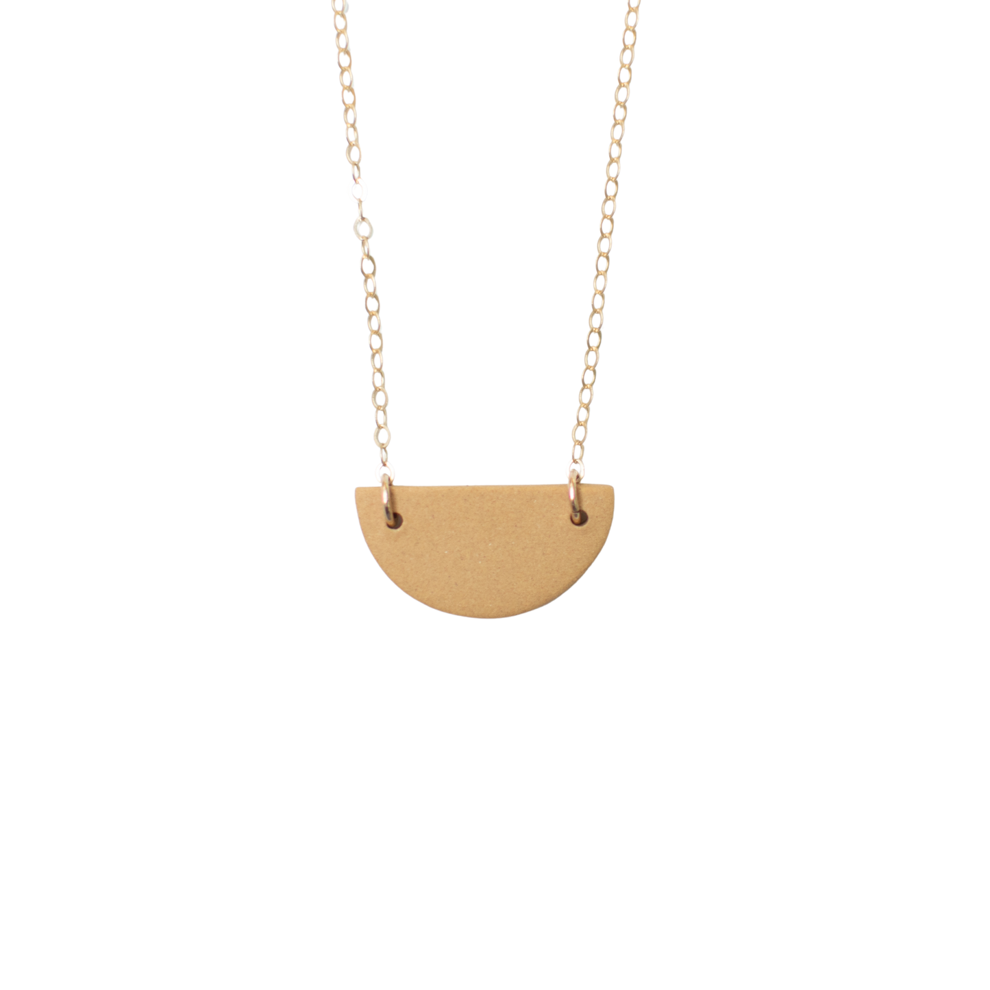 Gold half sales circle necklace