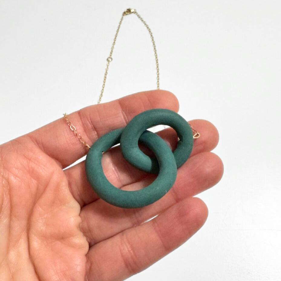 Coil Link Necklace - Blue/Green