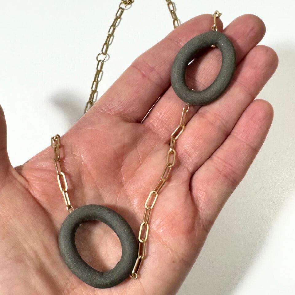 Float Link Necklace - Matte Black